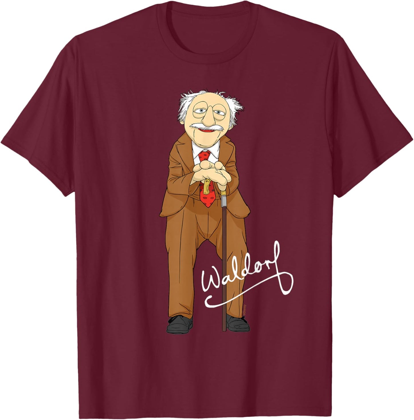 Disney The Muppets Waldorf Big Pose T-Shirt - T-Shirt | Maroon