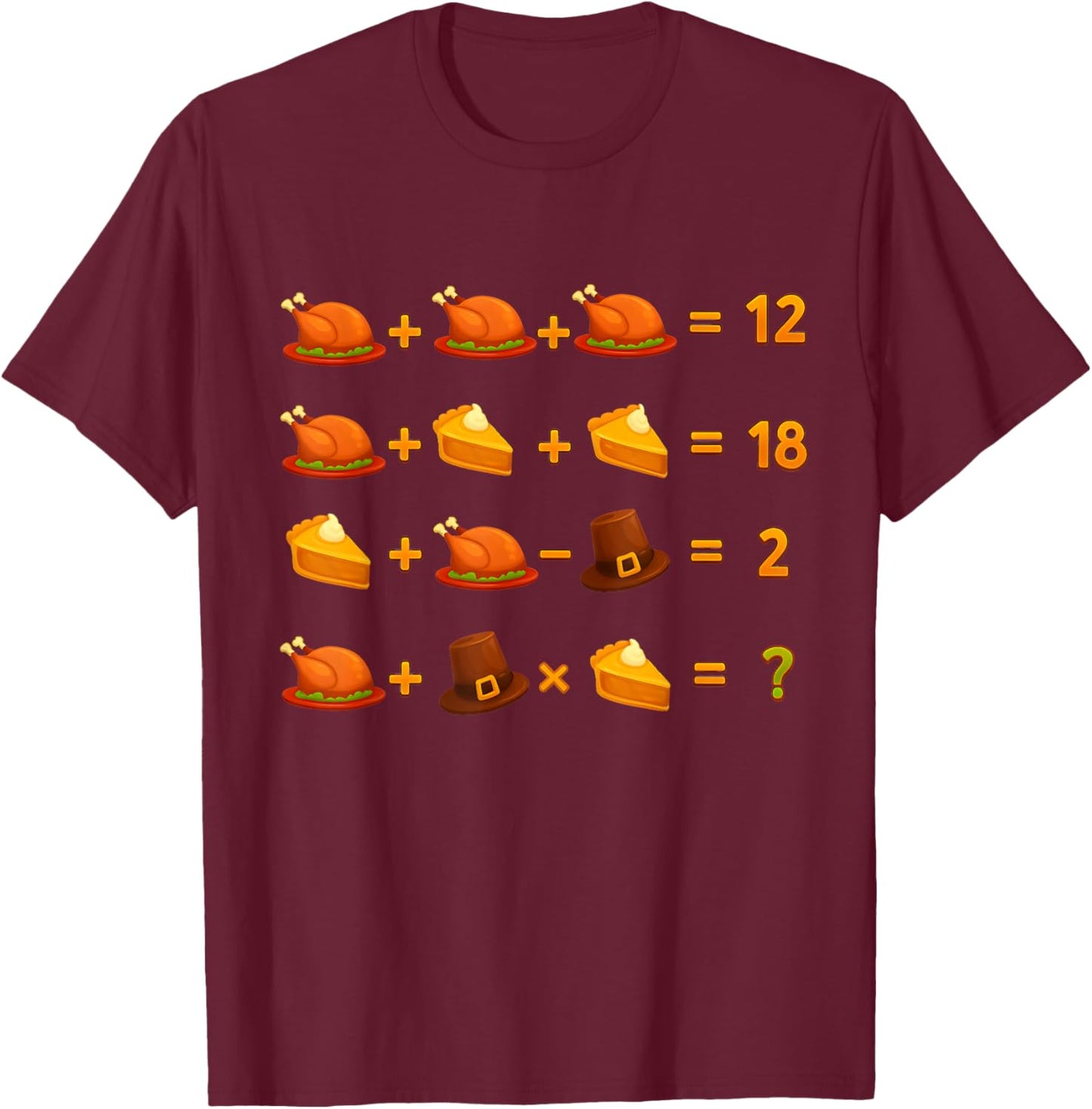 Funny 6 7 Meme 67 Thanksgiving Order of Operations Math T-Shirt - T-Shirt | Maroon