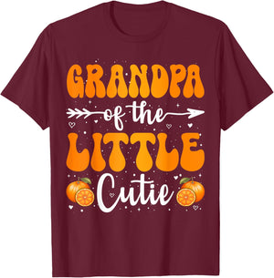 Grandpa Of The Little Cutie Orange Clementine Birthday Party T-Shirt - T-Shirt | Maroon