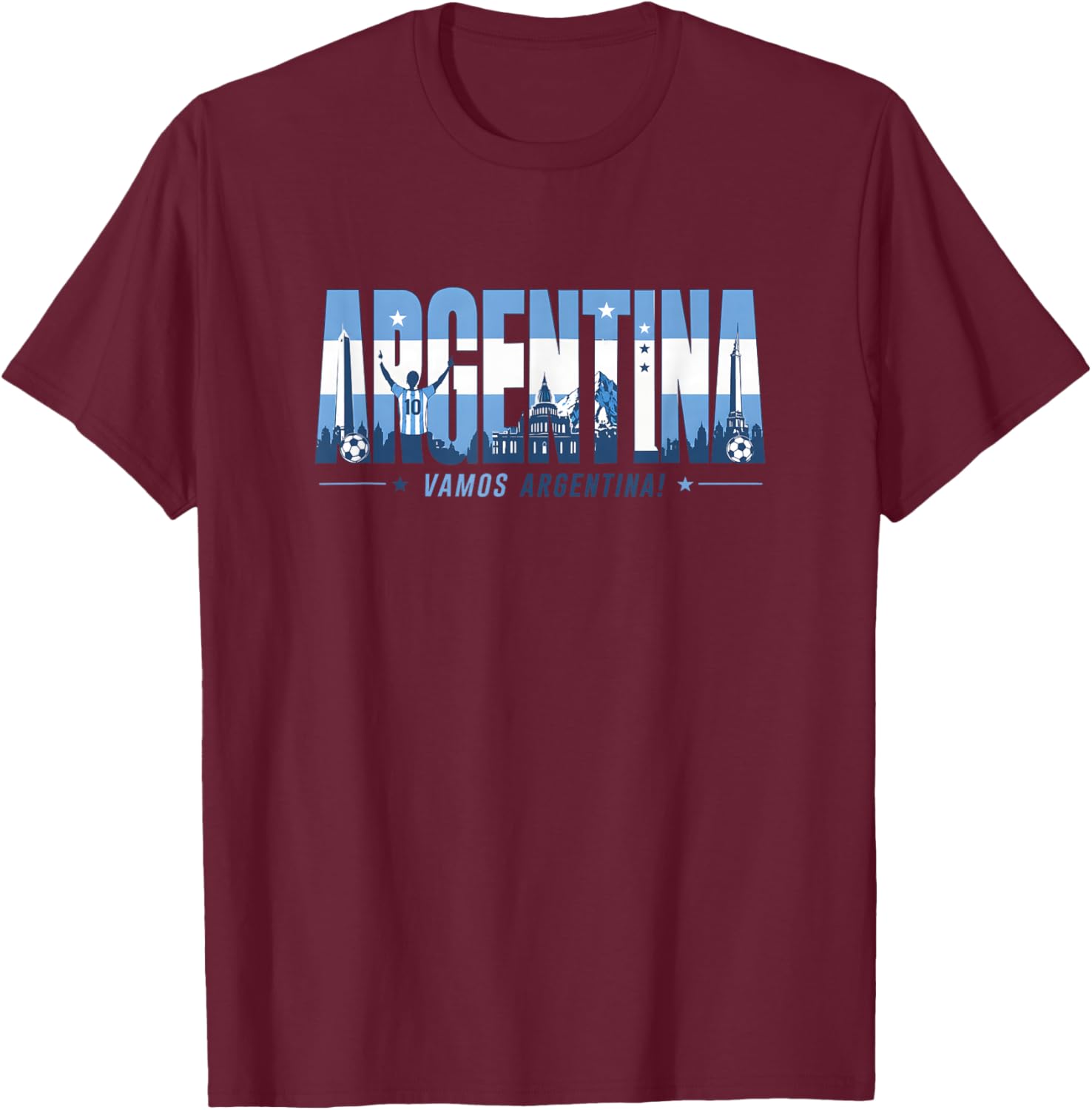 Argentinien Fußball Vamos Argentinien Fußball 2026 Fan Design T-Shirt - T-Shirt | Maroon
