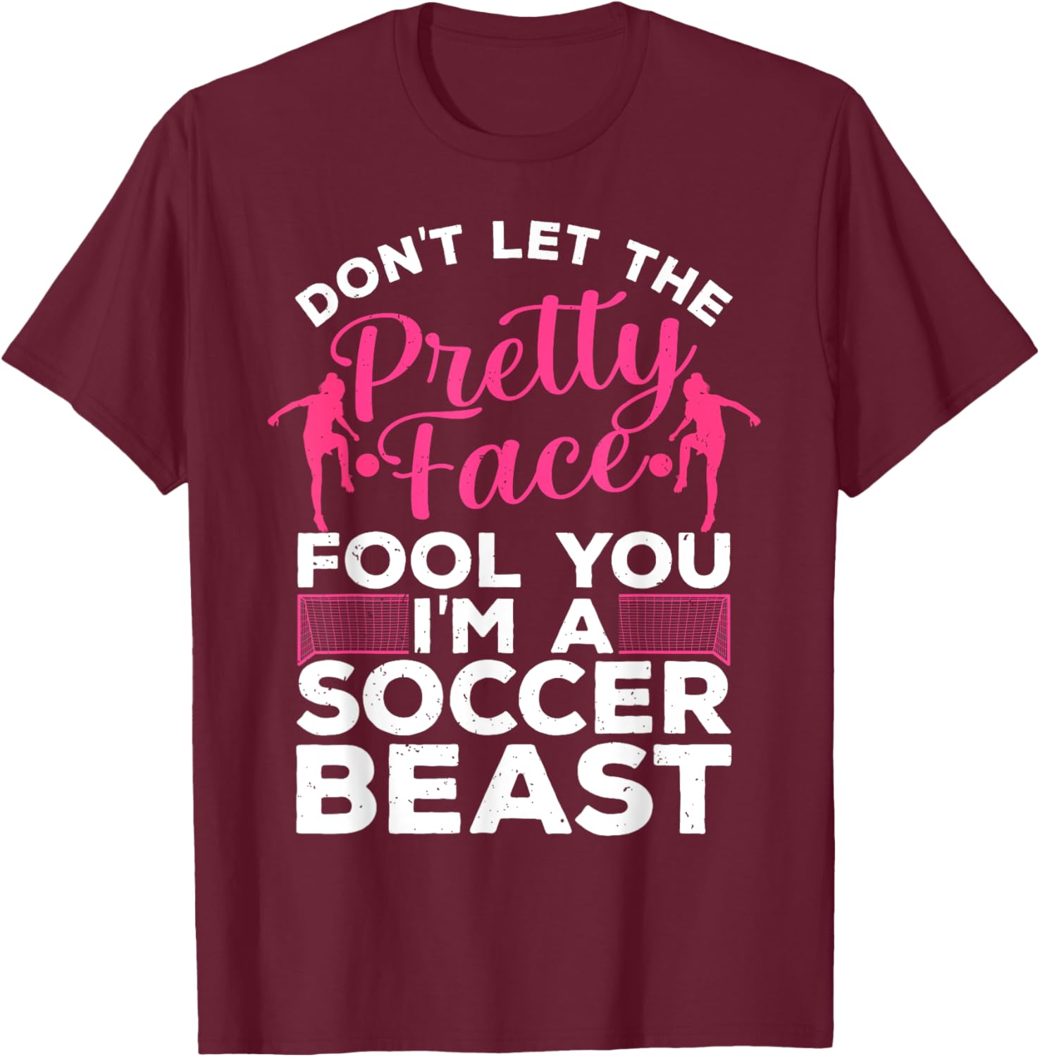 Funny Soccer Art Girls Soccer Player Soccer Lover T-Shirt - T-Shirt | Maroon