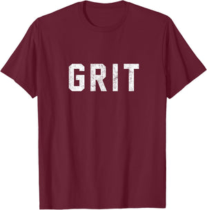 Primotees GRIT - vintage logo , Small, Black T-Shirt - T-Shirt | Maroon