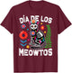 Día De Los Meowtos Cat Mexican Dia De Los Muertos Mexico Men Women T-Shirt - T-Shirt | Maroon