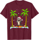 Honey Badger Santa Hat Palm Tree Beach Xmas Pajama T-Shirt - T-Shirt | Maroon