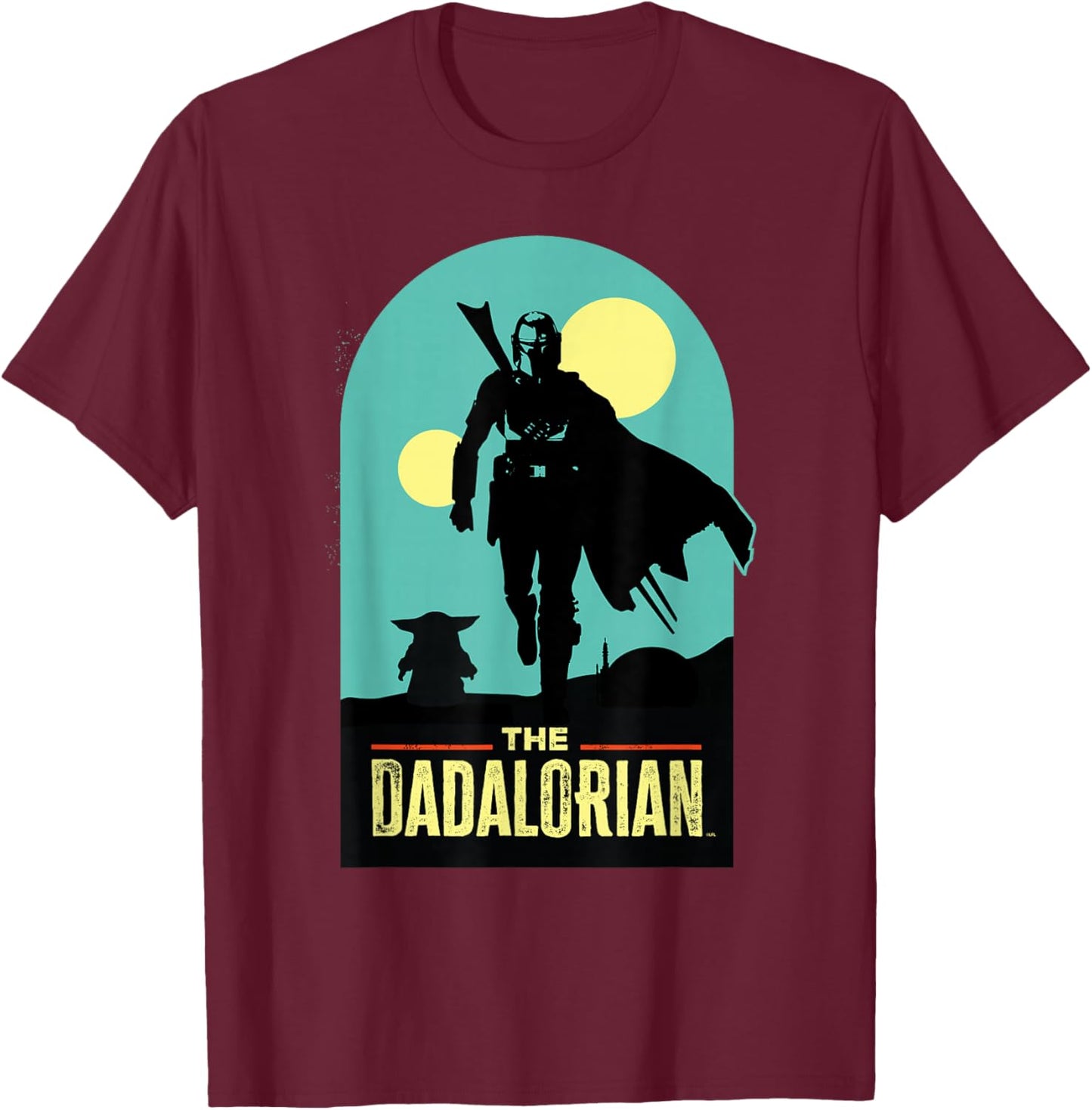 Star Wars The Dadalorian Mandalorian and Grogu Father's Day T-Shirt - T-Shirt | Maroon