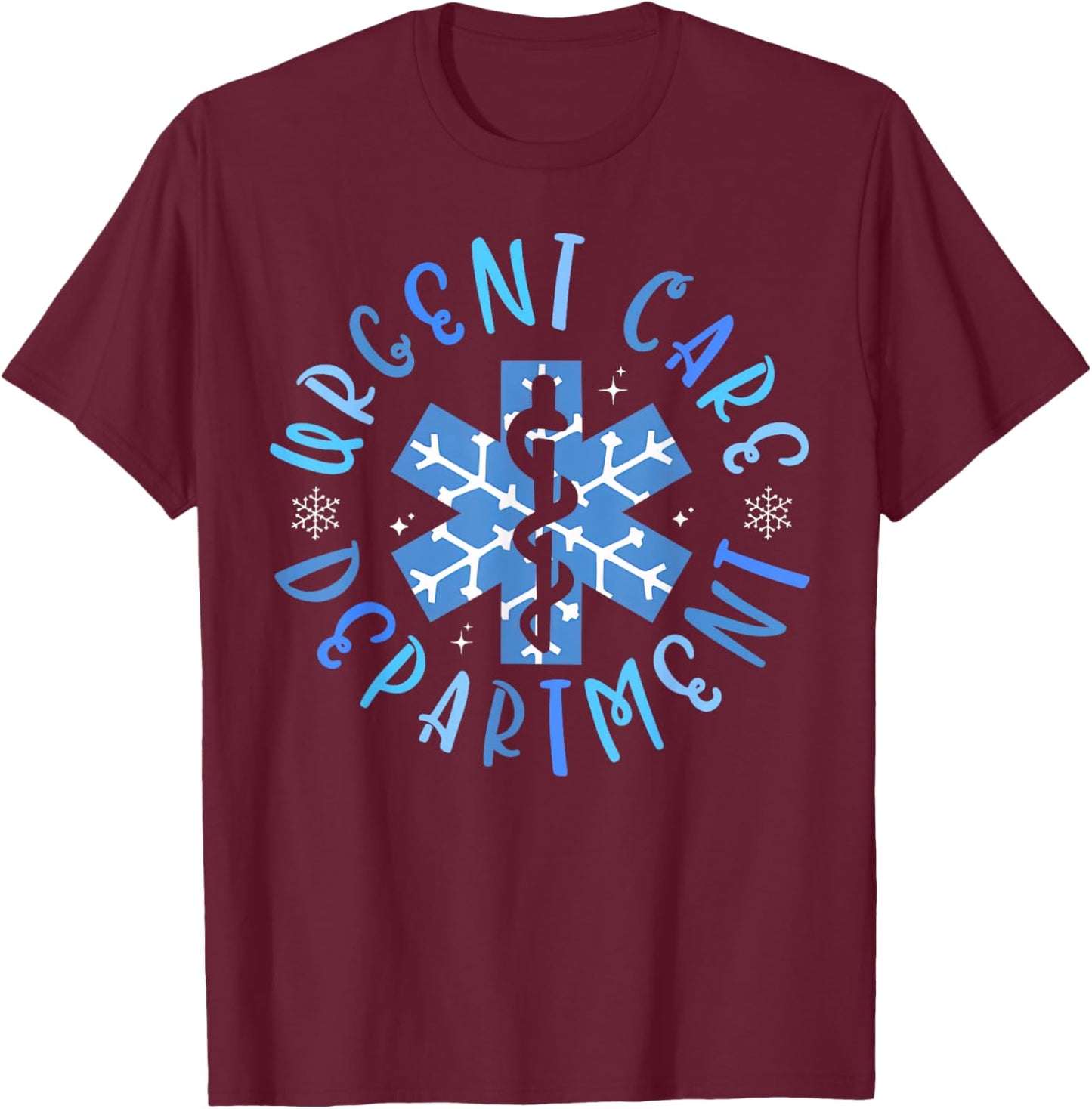 Urgent Care Nurse Christmas ICU Nursing - Adults, Black, Small, Short Sleeve, Polyester, Christmas Nurse T-Shirt - T-Shirt | Maroon