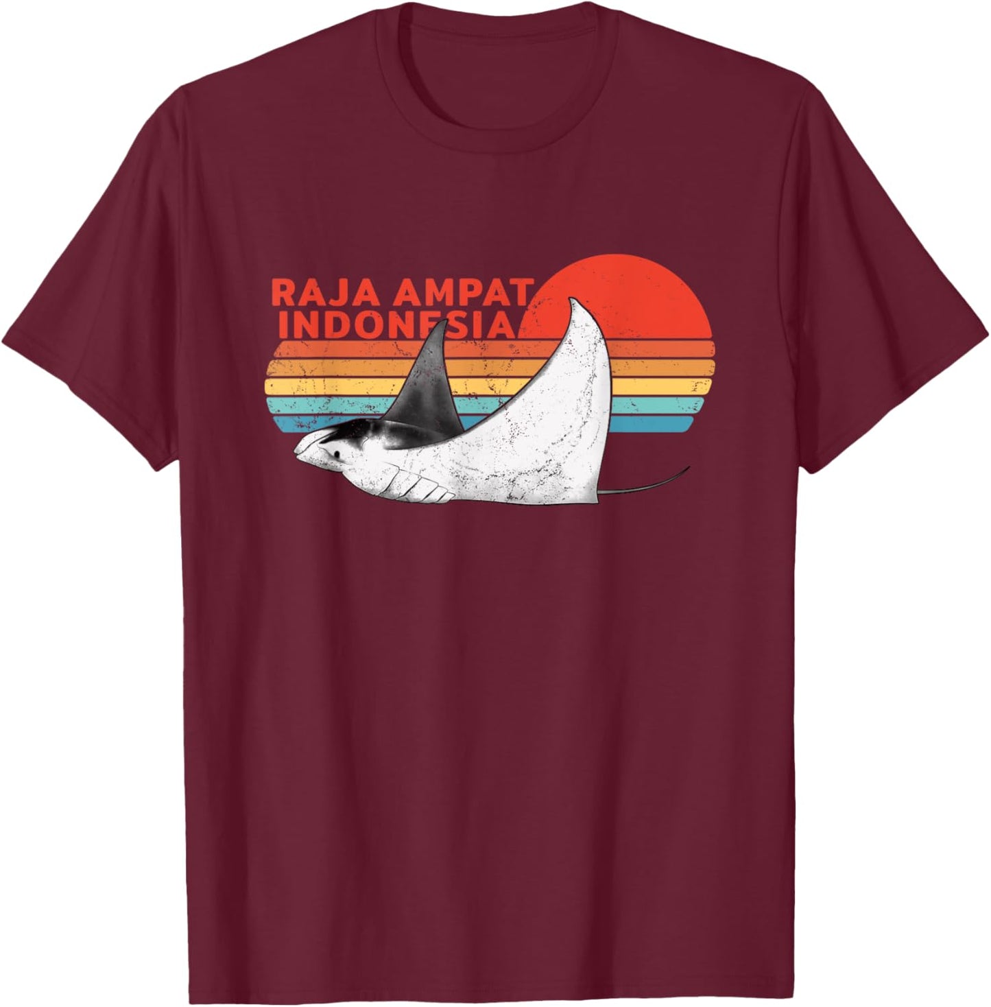 Indonesia Raja Ampat Manta Ray T-Shirt - T-Shirt | Maroon