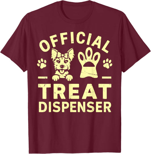 Official Treat Dispenser Dog Grandma T-Shirt - T-Shirt | Maroon