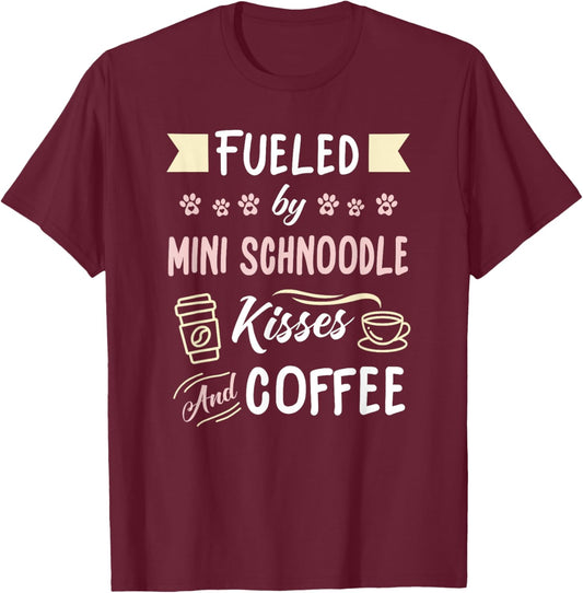 Mini Schnoodle Mom Miniature Schnauzer Poo Coffee Lover T-Shirt - T-Shirt | Maroon