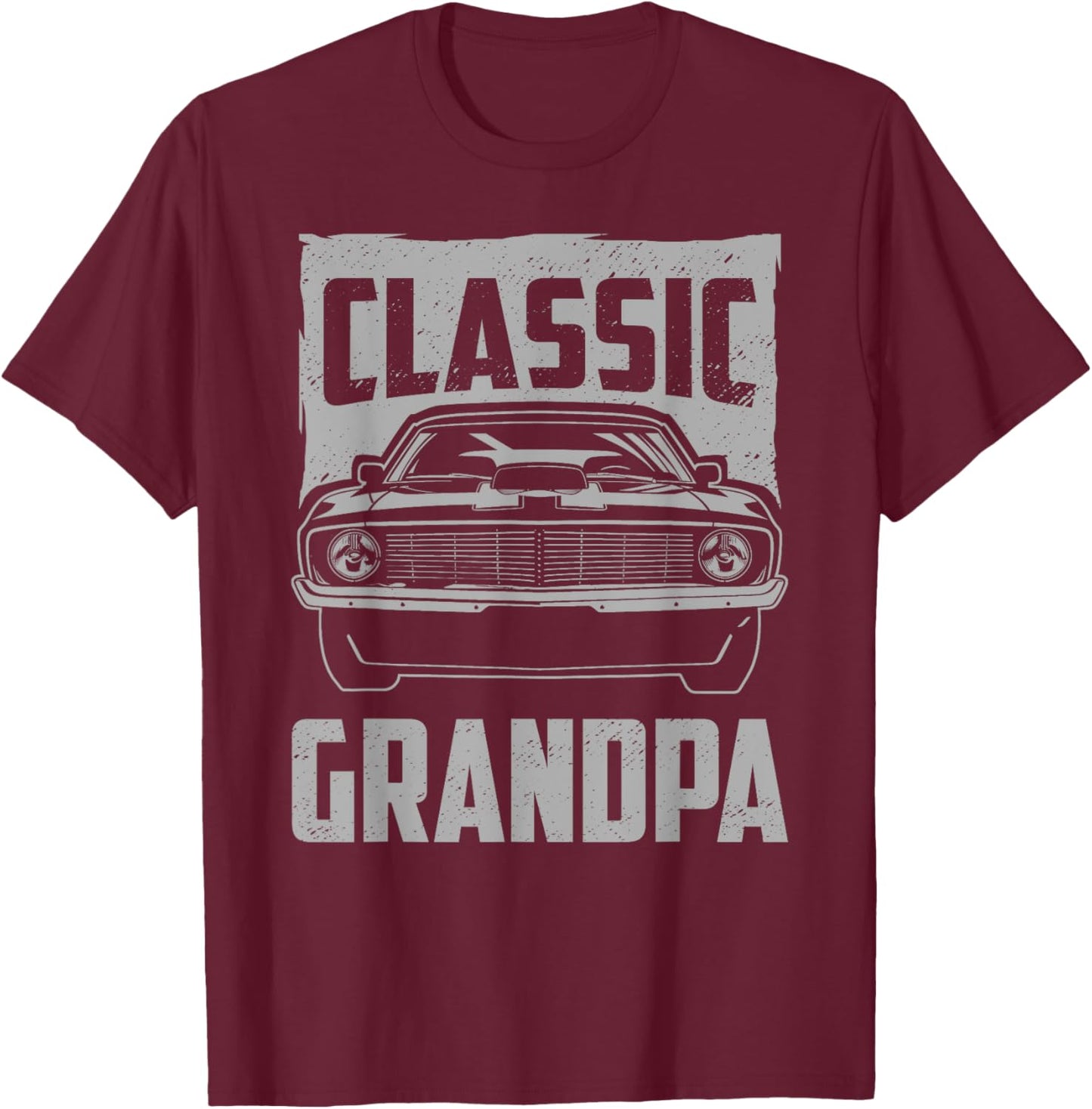 Classic Grandpa Funny Retro Fan Classic Car Lover Vintage T-Shirt - T-Shirt | Maroon