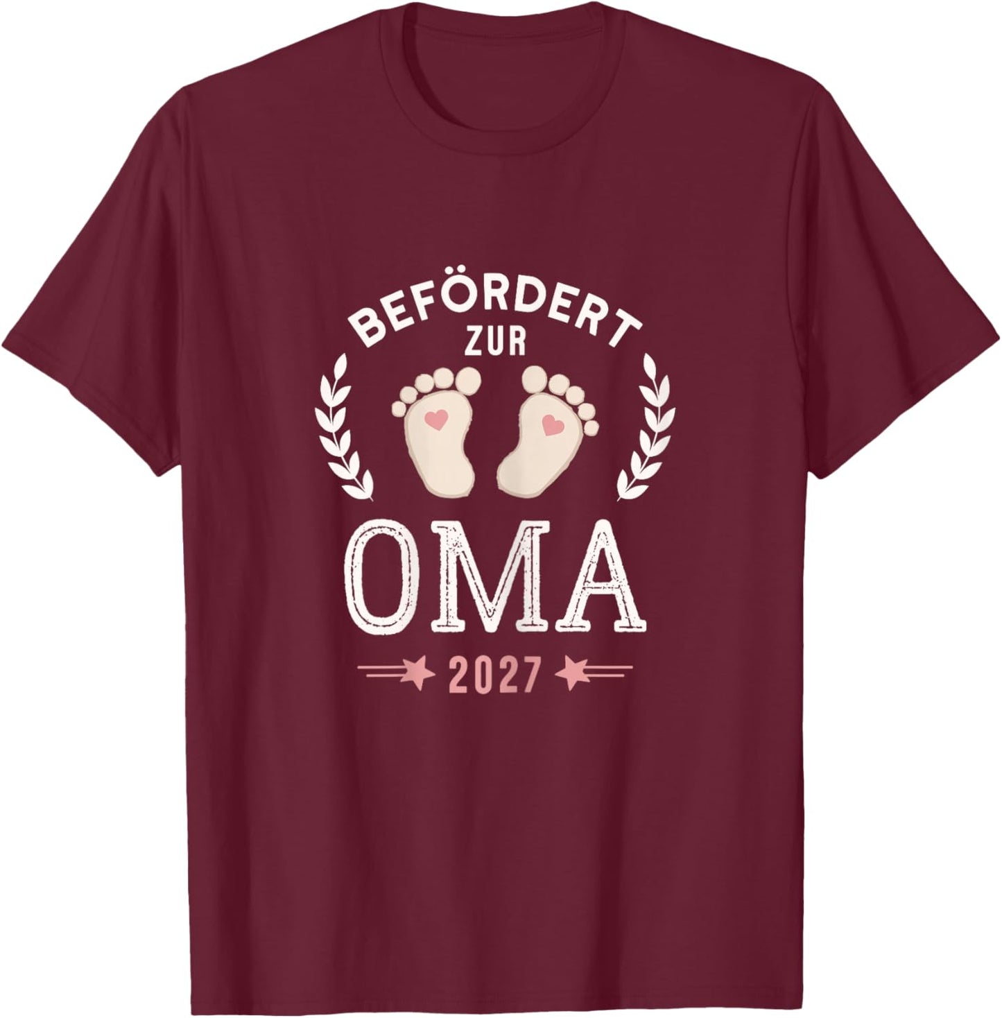 Befördert zur Oma 2027 Stolze Werdende Großmutter T-Shirt - T-Shirt | Maroon