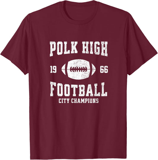 Polk High Football City Champions 1966 - vintage design T-Shirt - T-Shirt | Maroon