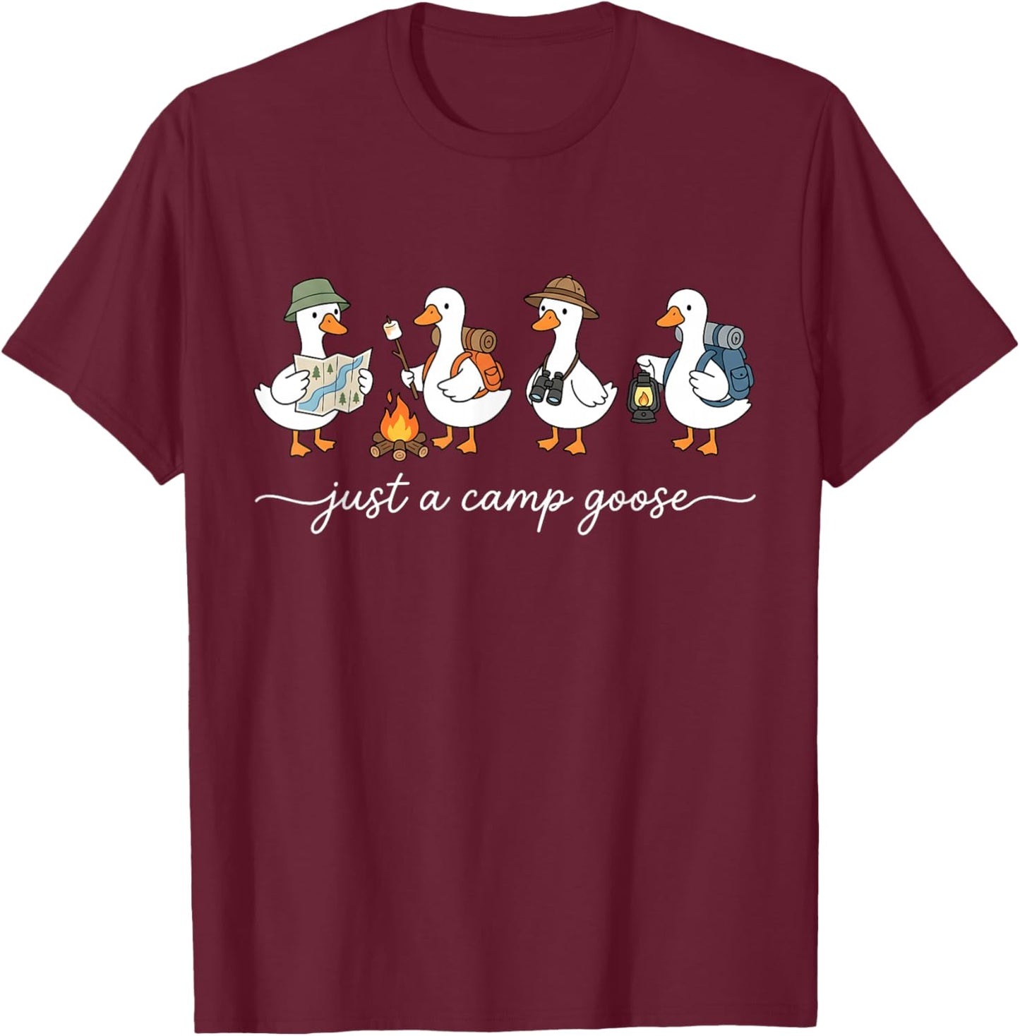 Silly Goose Camping Adventure Funny Outdoor Lover T-Shirt - T-Shirt | Maroon