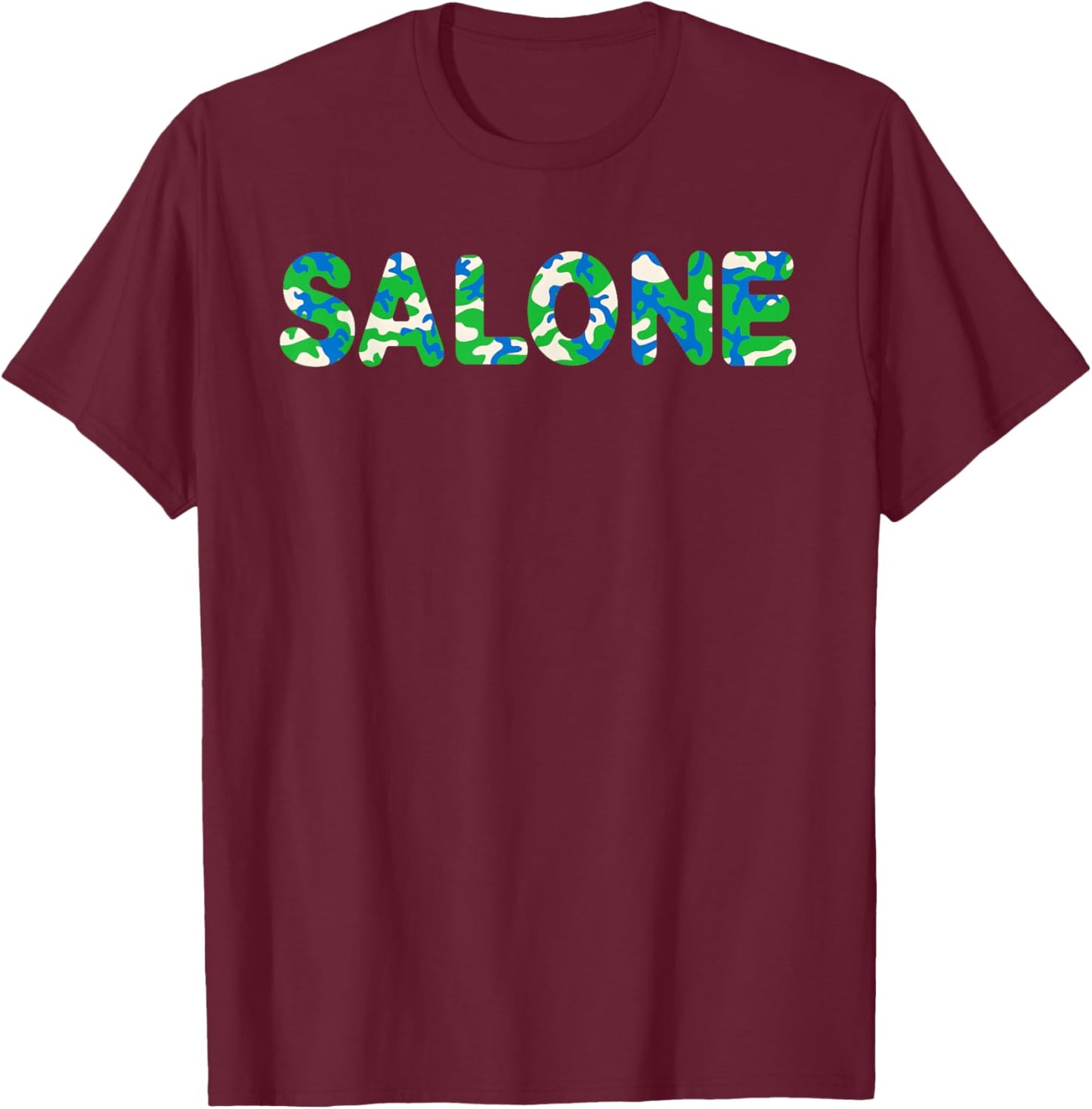 Salone Sierra Leone Flag Camo Unity Freedom Justice T-Shirt - T-Shirt | Maroon
