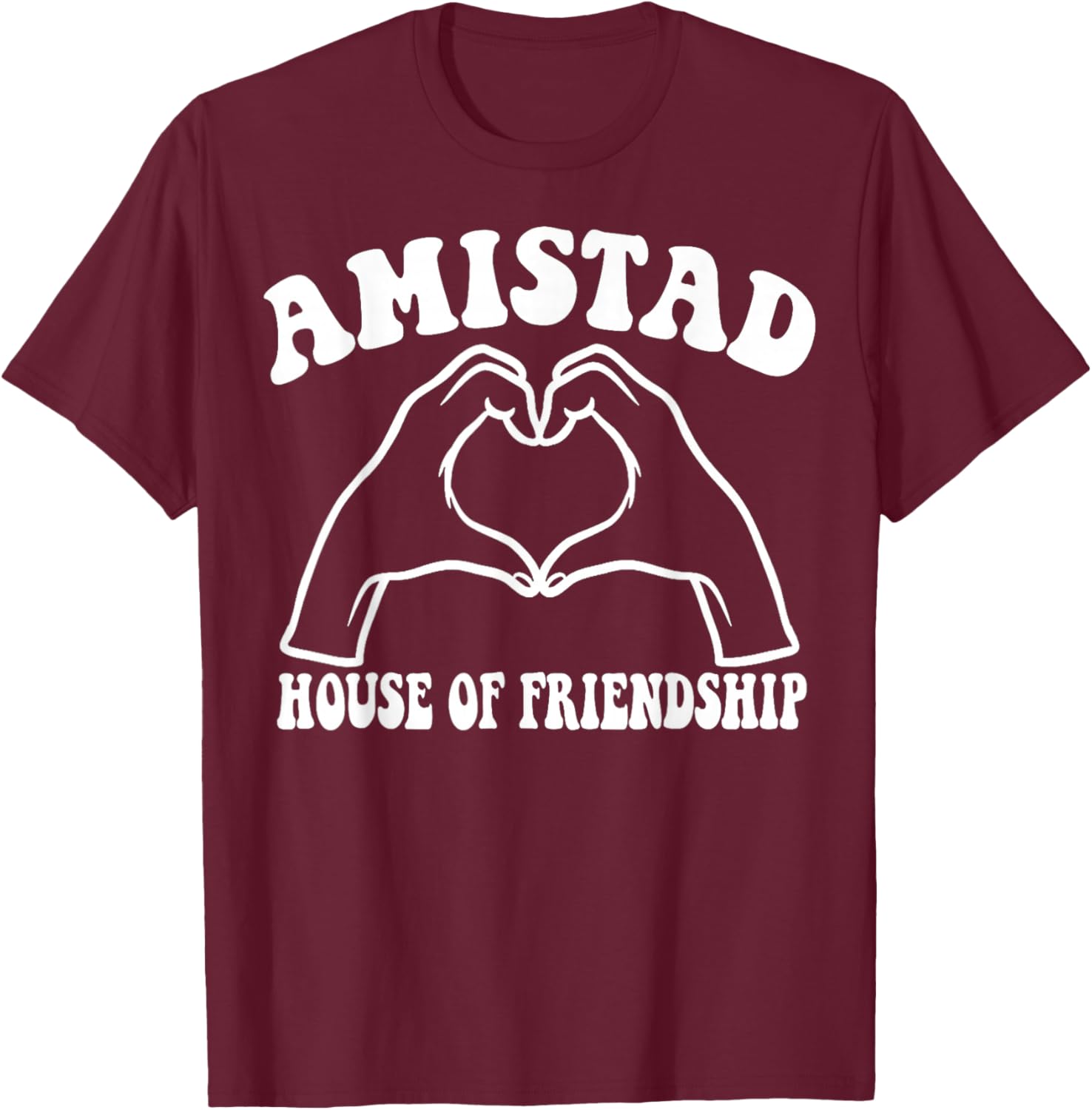AMISTAD House of Friendship, RCA Friendly School Spirit T-Shirt - T-Shirt | Maroon