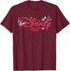 Disney Mickey & Minnie Valentine's Day Family Trip 2026 Logo T-Shirt - T-Shirt | Maroon