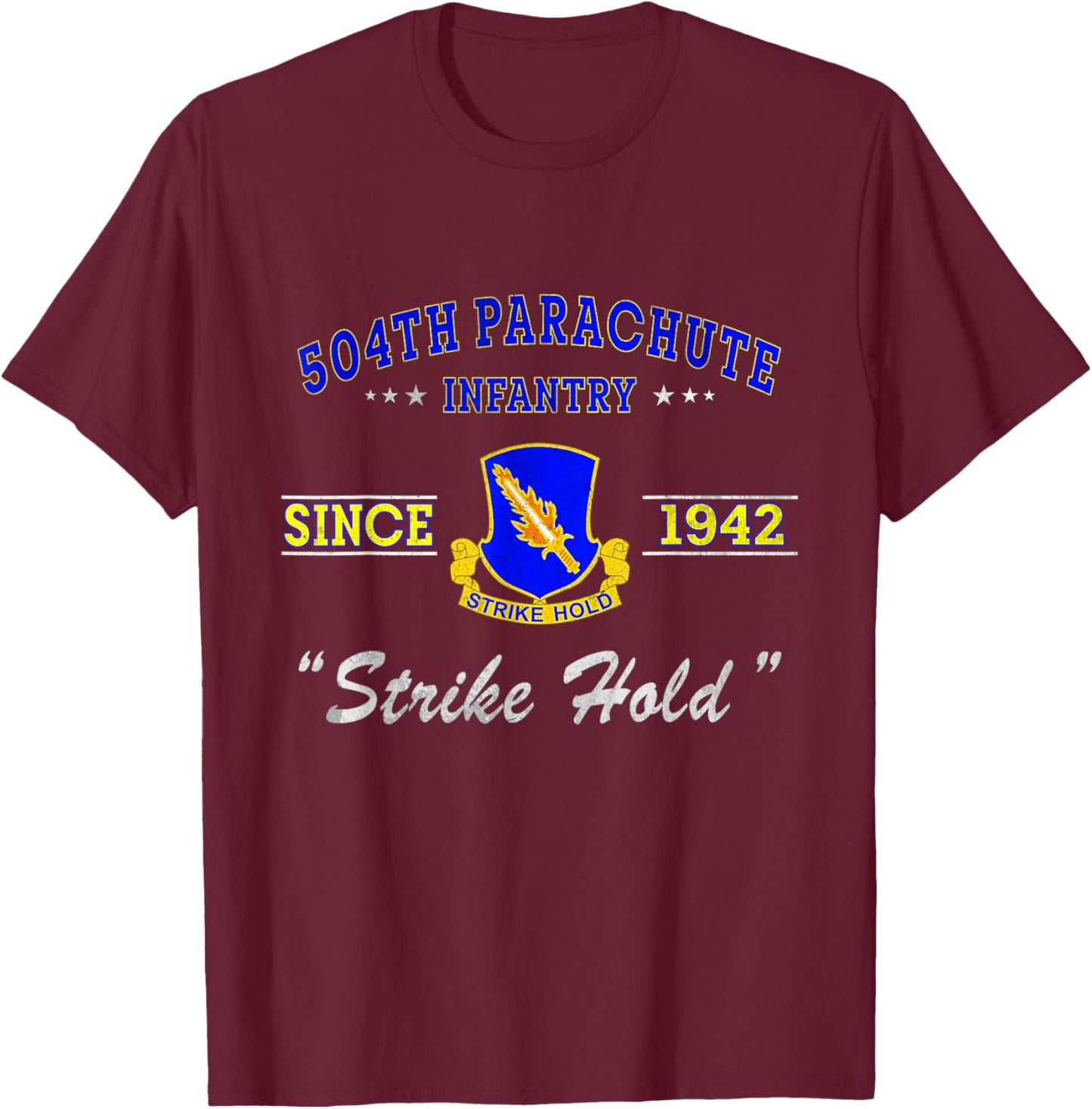 504th Parachute Infantry Regiment Veteran Military T-Shirt - T-Shirt | Maroon