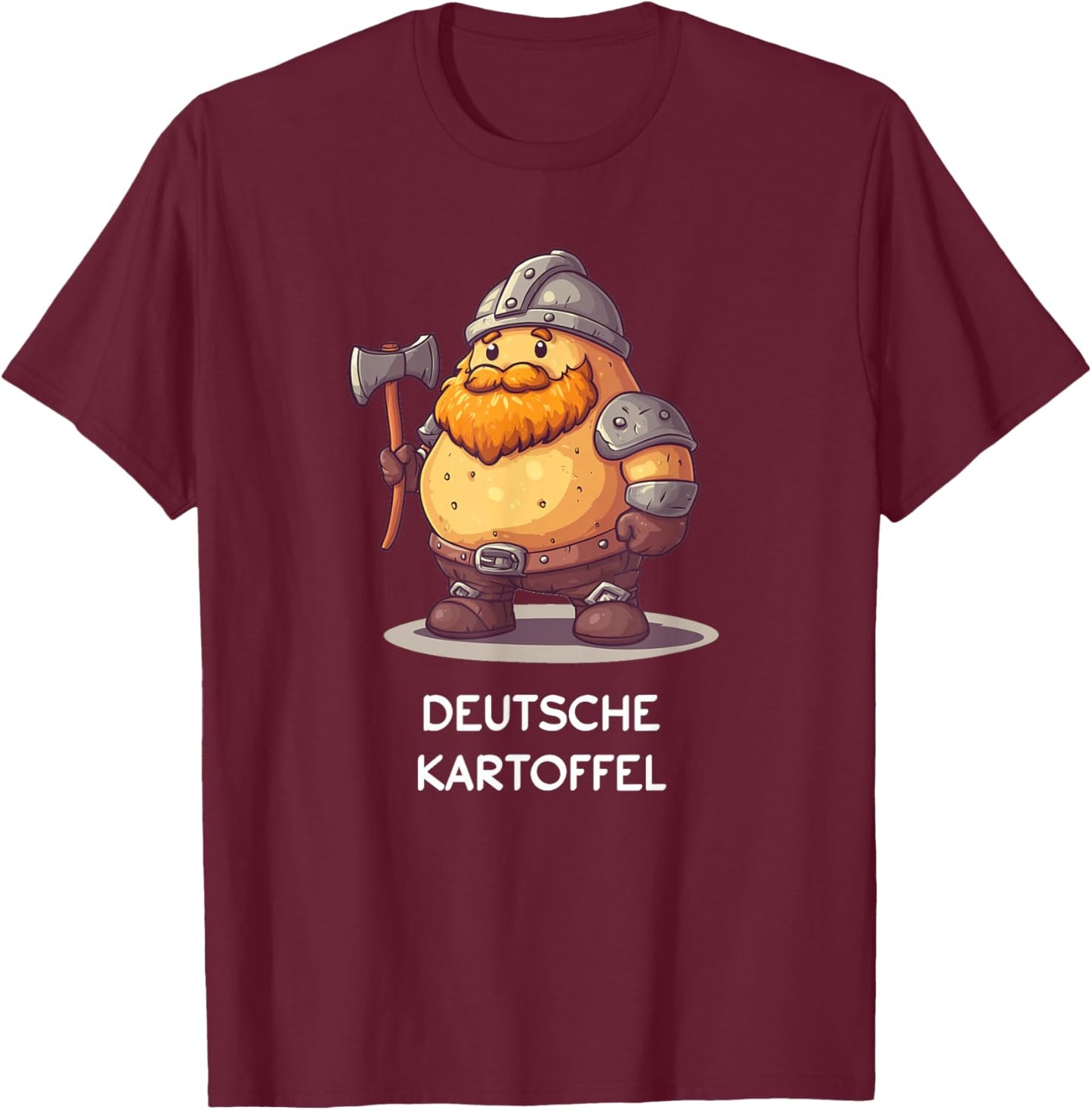 Deutsche Kartoffel | Lustiger Spruch | Wikinger T-Shirt - T-Shirt | Maroon