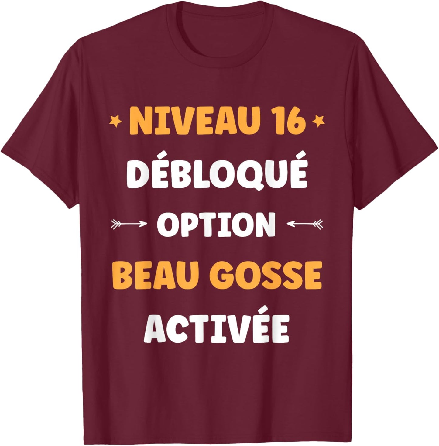 Drole garçon Niveau 16 Ans Geek Anniversaire Humour 16 Ans T-Shirt - T-Shirt | Maroon