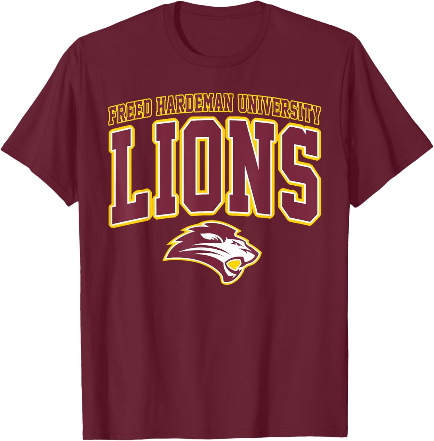 Freed-Hardeman University Lions Arch Vintage Sports Design T-Shirt - T-Shirt | Maroon