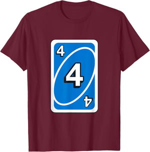 UNO Halloween Blue 4 Card T-Shirt - T-Shirt | Maroon