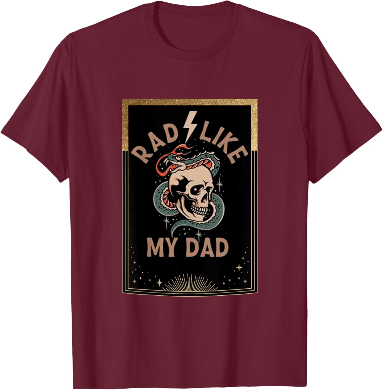 Kids Rad Like My Dad (on back) Funny Son Daughter Father's Day T-Shirt - T-Shirt | Maroon