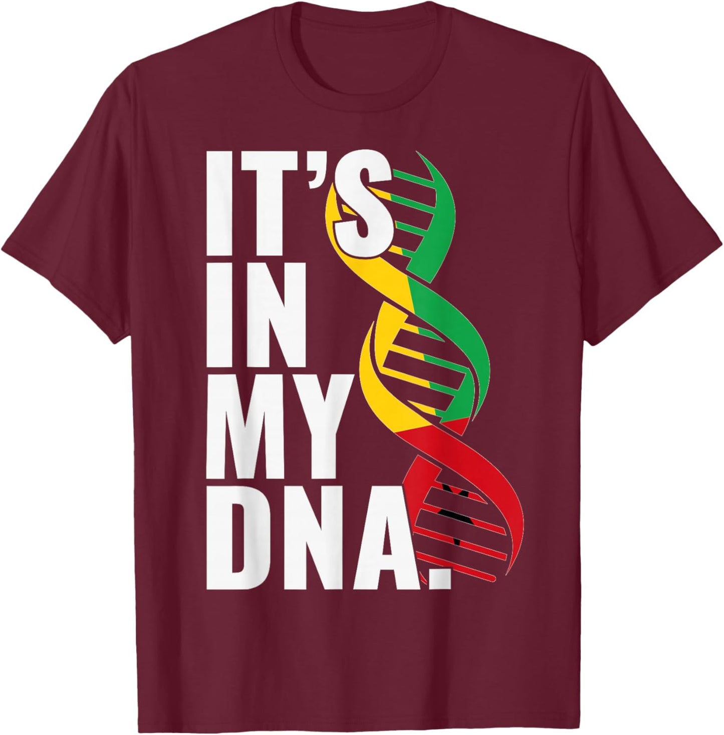 Guinea-Bissau Roots Flag Fingerprint Graphic Patriotic T-Shirt - T-Shirt | Maroon