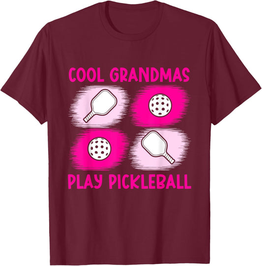 Cool Grandmas Play Pickleball Pickleball Grandma T-Shirt - T-Shirt | Maroon