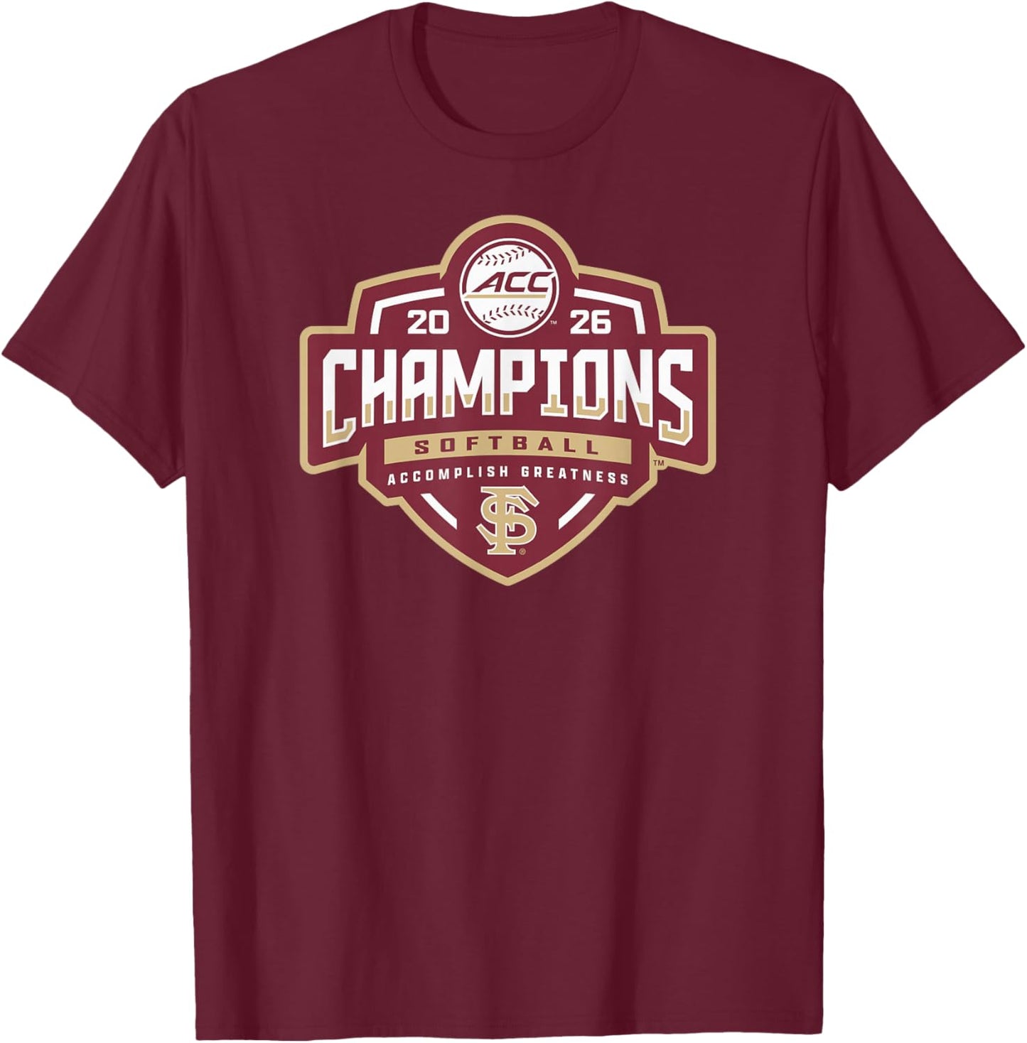 Florida State Seminoles Acc Champs 2026 Softball Tournament T-Shirt - T-Shirt | Maroon