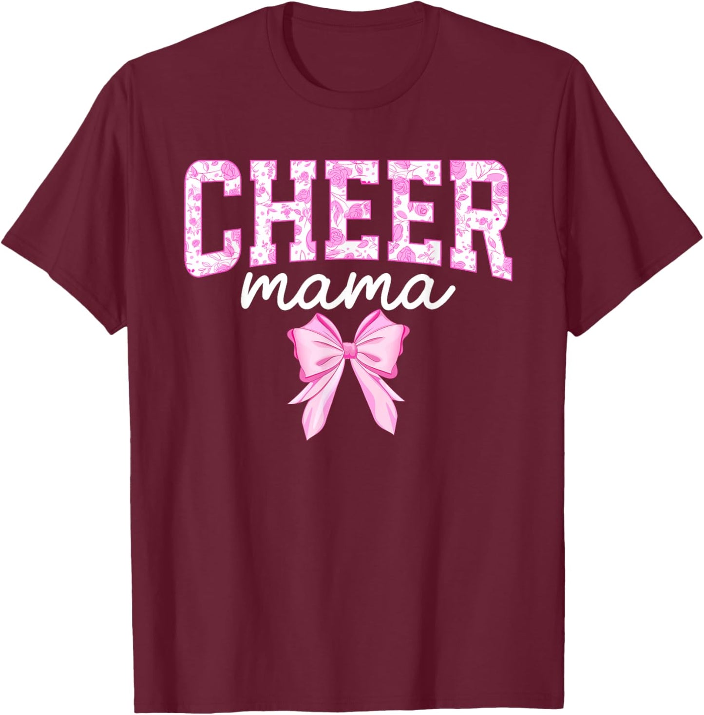 Cheer Mom Of A Cheerleader Mama Coquette Cheerleading Mom T-Shirt - T-Shirt | Maroon