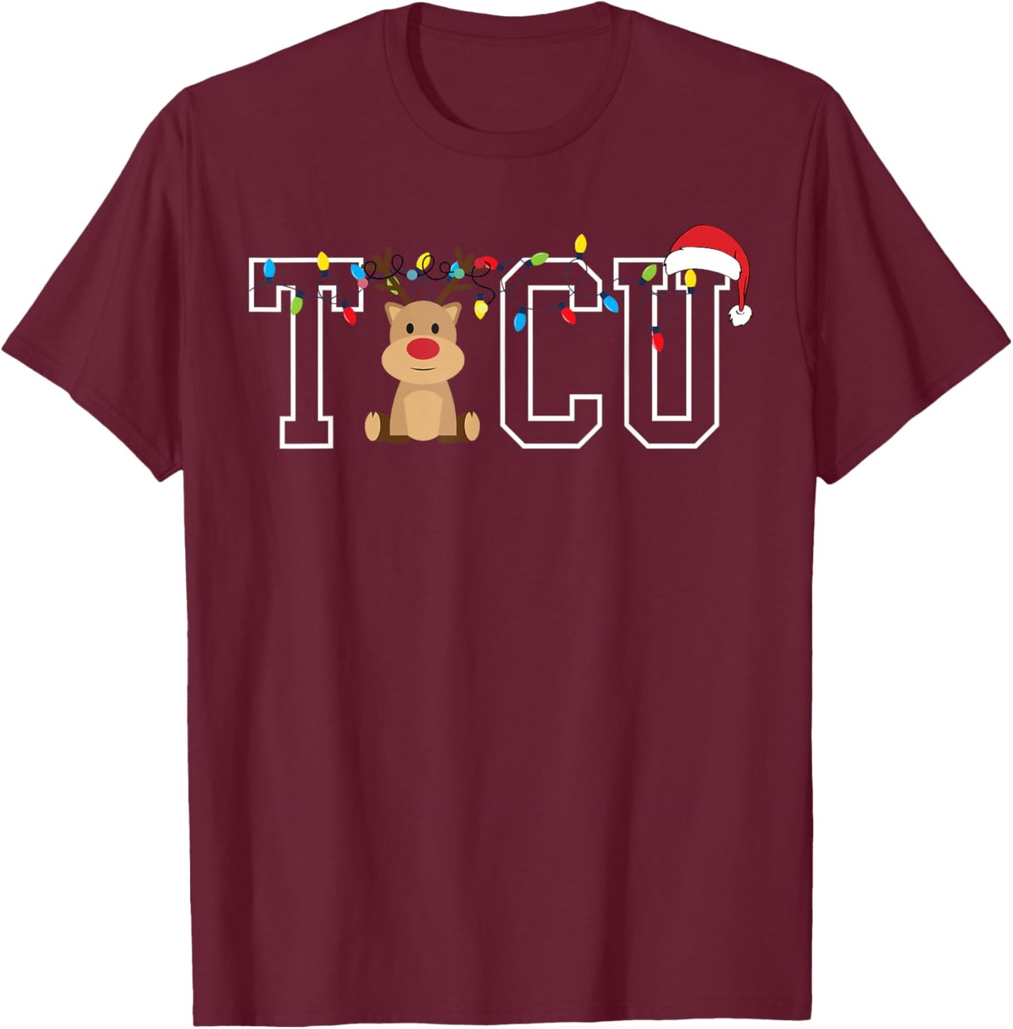 TICU Trauma Intensive Care Nurse Christmas Reindeer Costume T-Shirt - T-Shirt | Maroon