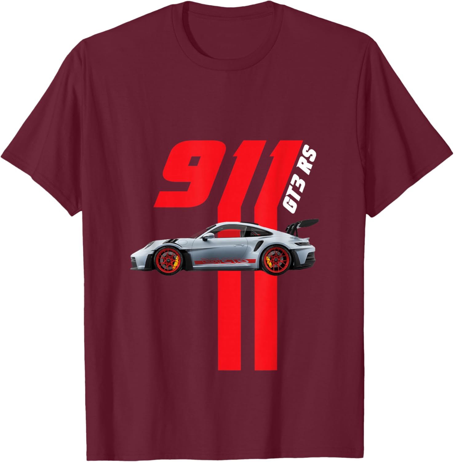 Iconic Racing car 911 GT3 RS, Meme Coin, Motorsport SE T-Shirt - T-Shirt | Maroon