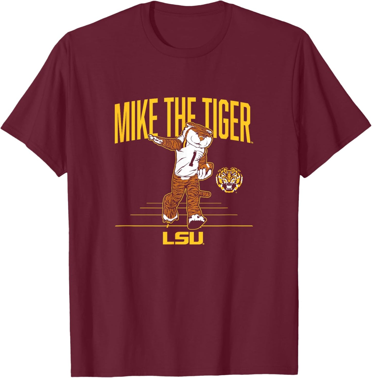 LSU Tigers Football: Mike the Tiger Mascot T-Shirt - T-Shirt | Maroon