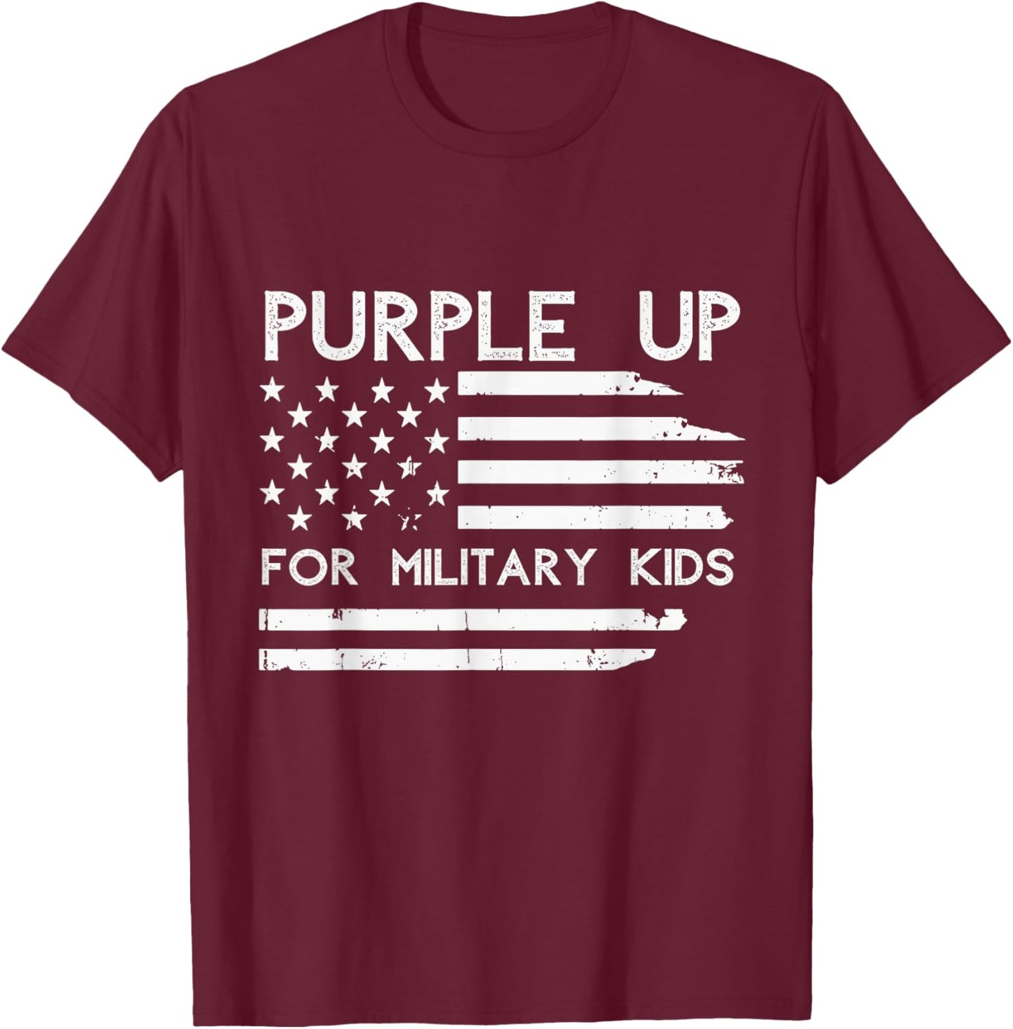 Purple Up For Military Kids Adult Shirt Military Child Month T-Shirt - T-Shirt | Maroon