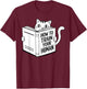 Cat Book Humor How to Train Your Human Funny T-Shirt - T-Shirt | Maroon