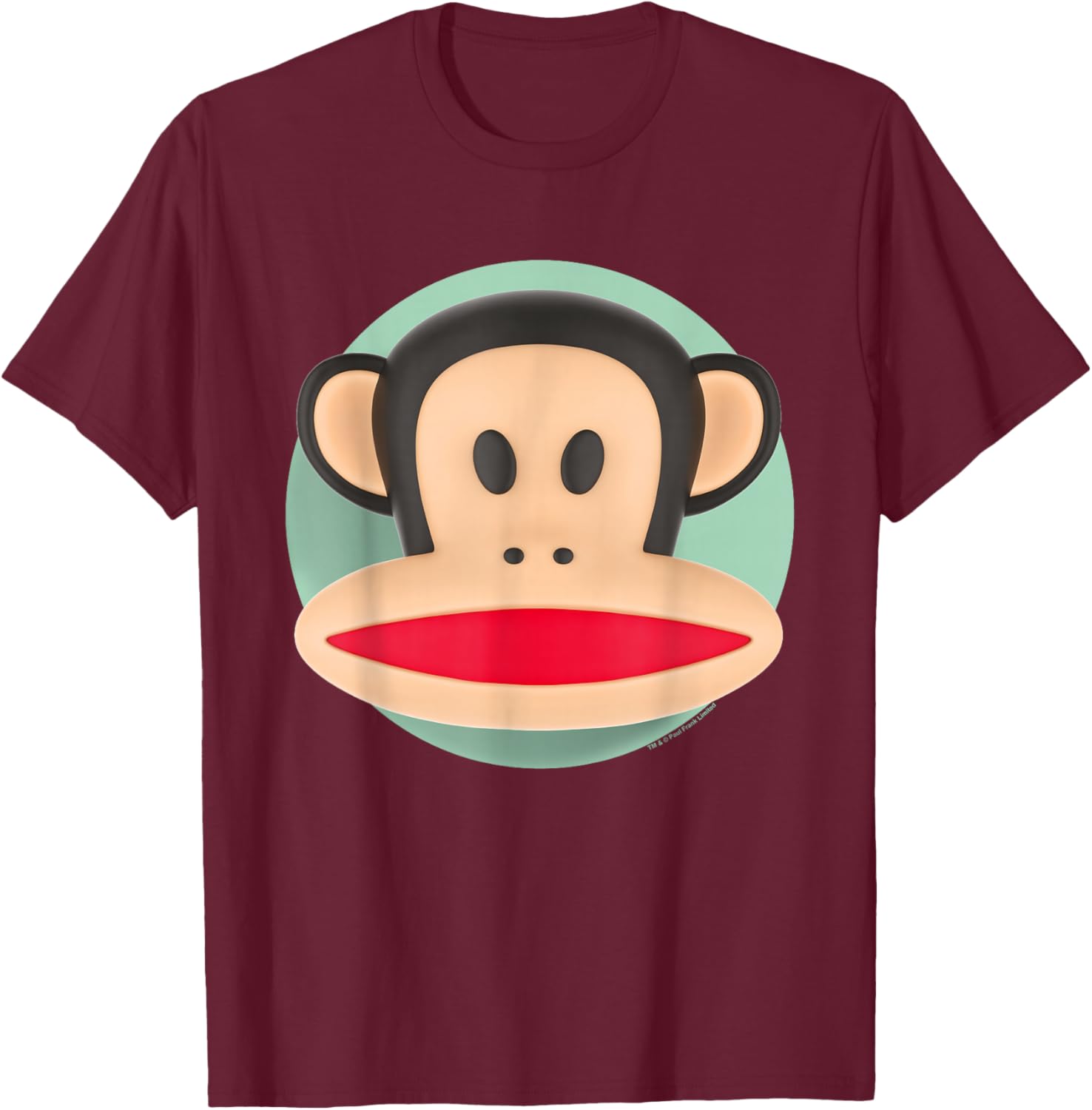 Paul Frank Julius Der AFFE, der grüne Kreis T-Shirt - T-Shirt | Maroon