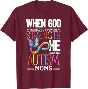 Autism Awareness Month & Mom Acceptance Autism T-Shirt - T-Shirt | Maroon