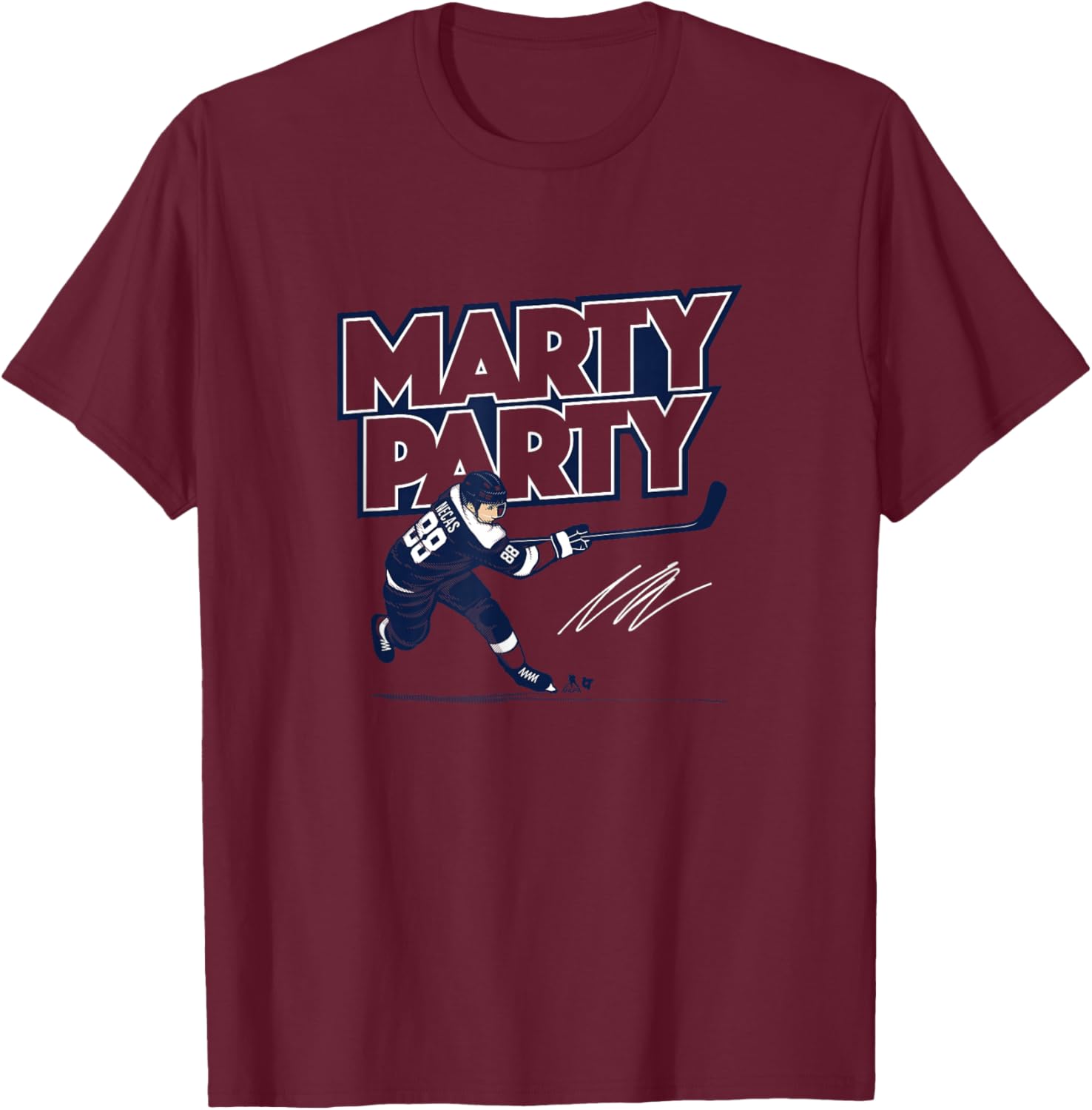 Martin Necas - Marty Party - Colorado Hockey T-Shirt - T-Shirt | Maroon