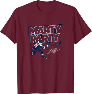 Martin Necas - Marty Party - Colorado Hockey T-Shirt - T-Shirt | Maroon