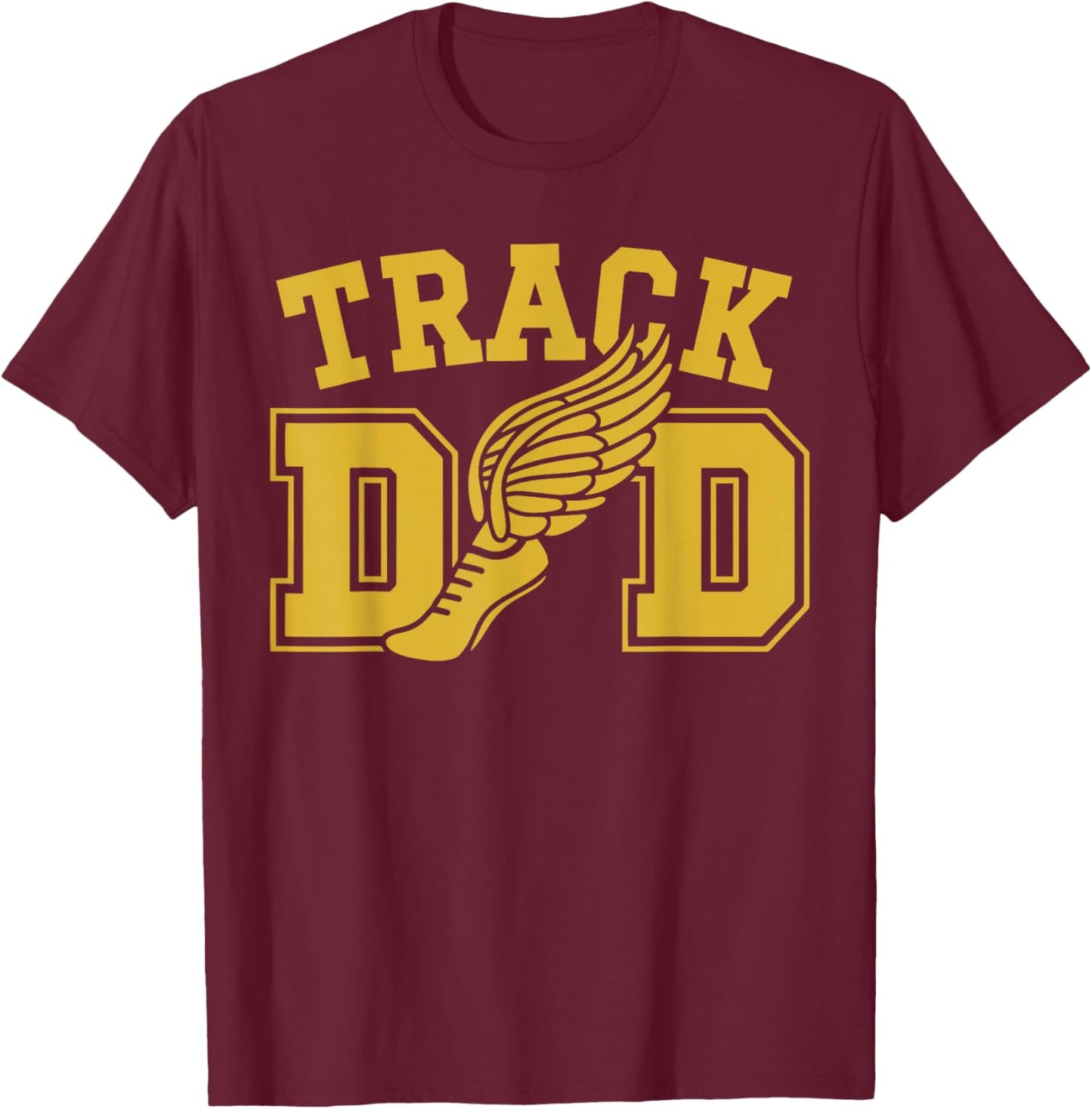 Track Dad Groovy Track & Field Athlete Family Matching Sport T-Shirt - T-Shirt | Maroon