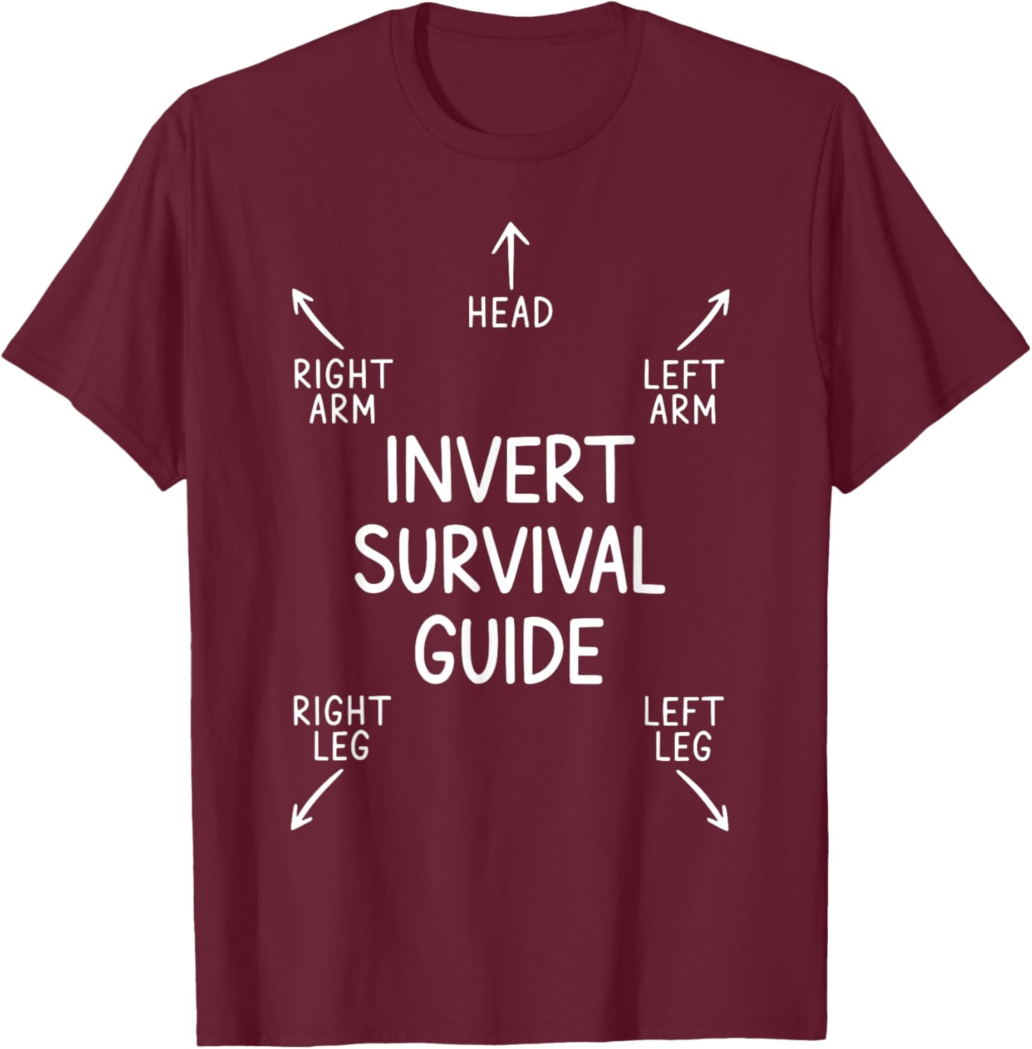 Invert Survival Guide Pole Dance Aerial Hoop Lyra Aerial T-Shirt - T-Shirt | Maroon