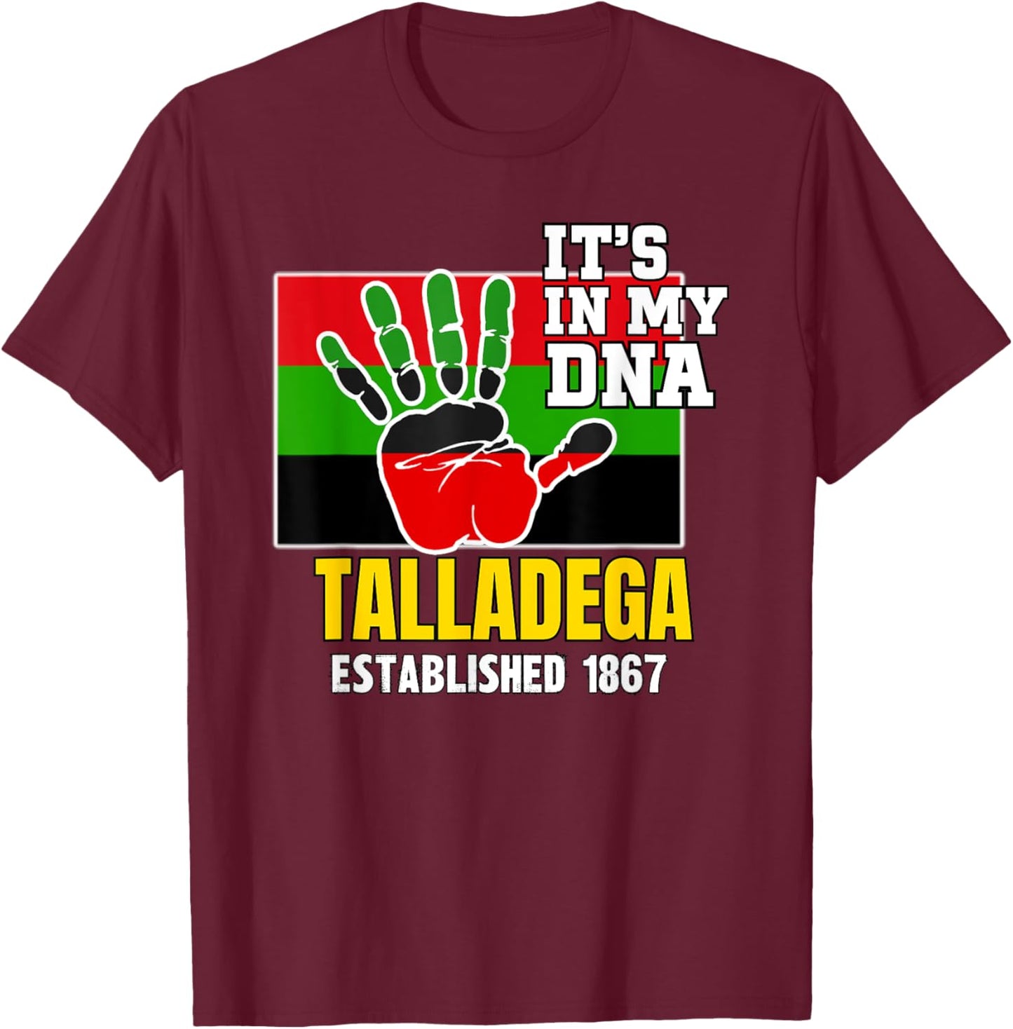Talladega, TC, Red, Black and Green HBCU T-Shirt - T-Shirt | Maroon