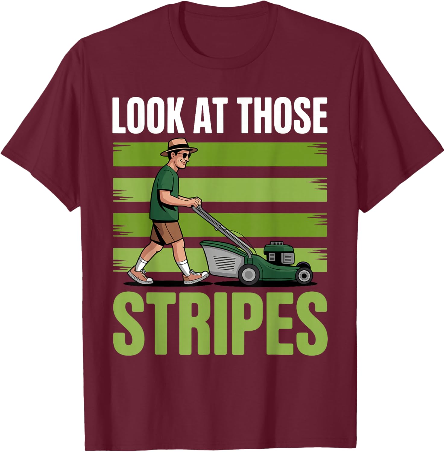 Funny Lawn Mower Art Women Lawn Mowing Landscaper T-Shirt - T-Shirt | Maroon
