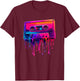 Dripping Paint Art Cassette Player Music Tape Recorder T-Shirt - T-Shirt | Maroon