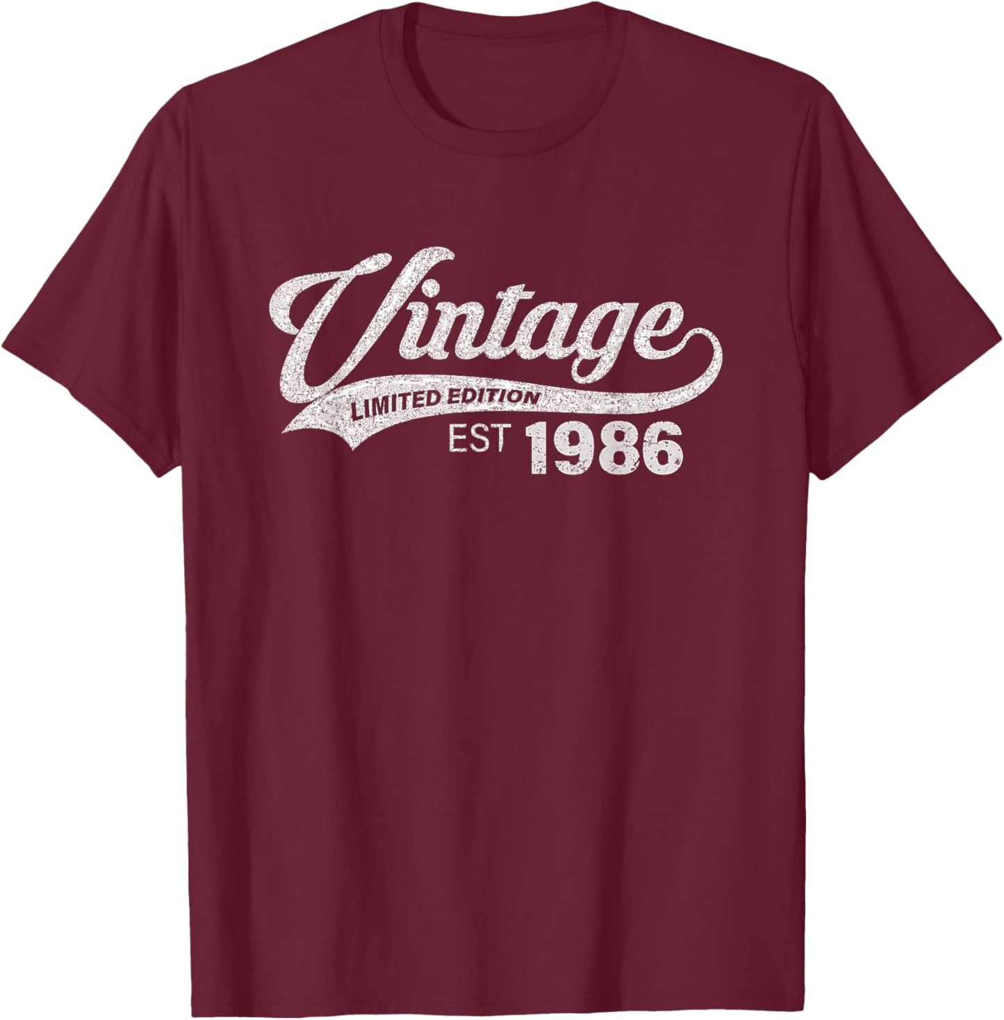 Vintage 1986 Cool 40 Years Old Bday Men Women 40th Birthday T-Shirt - T-Shirt | Maroon