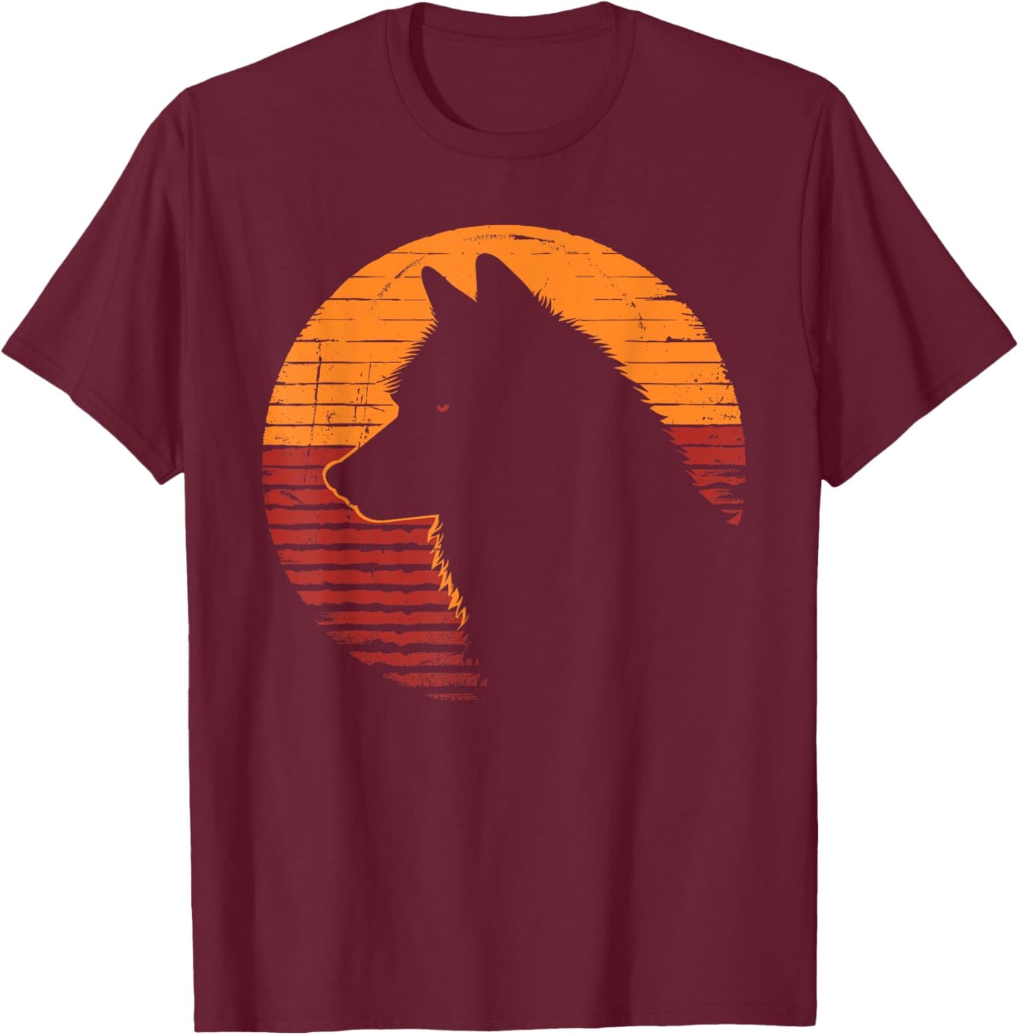Wolf Retro Vintage 80s 90s - Wolf Wild Animals Lover Gift T-Shirt - T-Shirt | Maroon