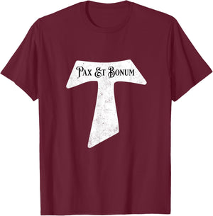Retro Tau Cross T-Shirt - T-Shirt | Maroon