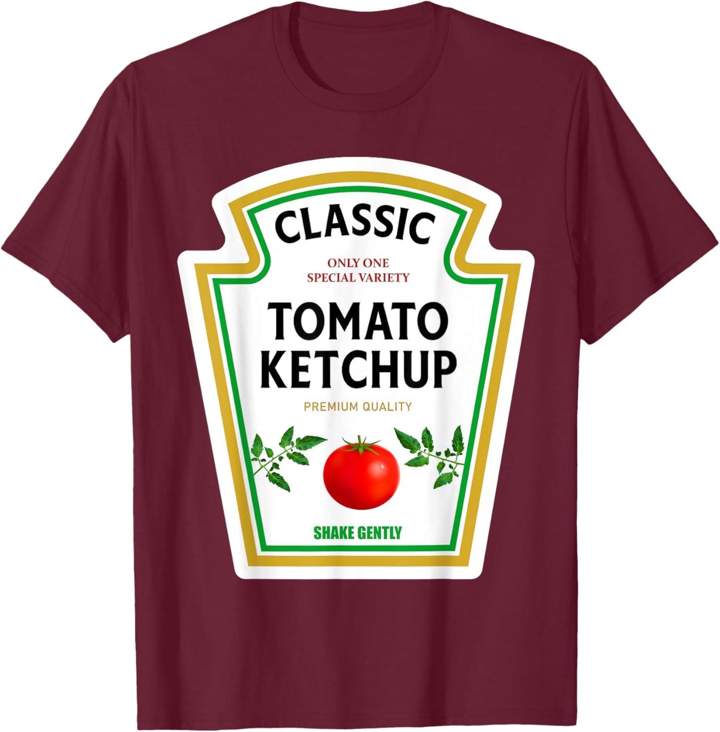 Ketchup Halloween 2024 Costume Matching Mustard Condiments T-Shirt - T-Shirt | Maroon