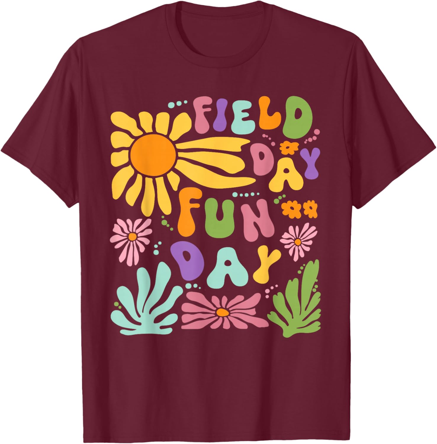Field Day Fun Day Let The Games Begin Field Trip Teacher Kid T-Shirt - T-Shirt | Maroon