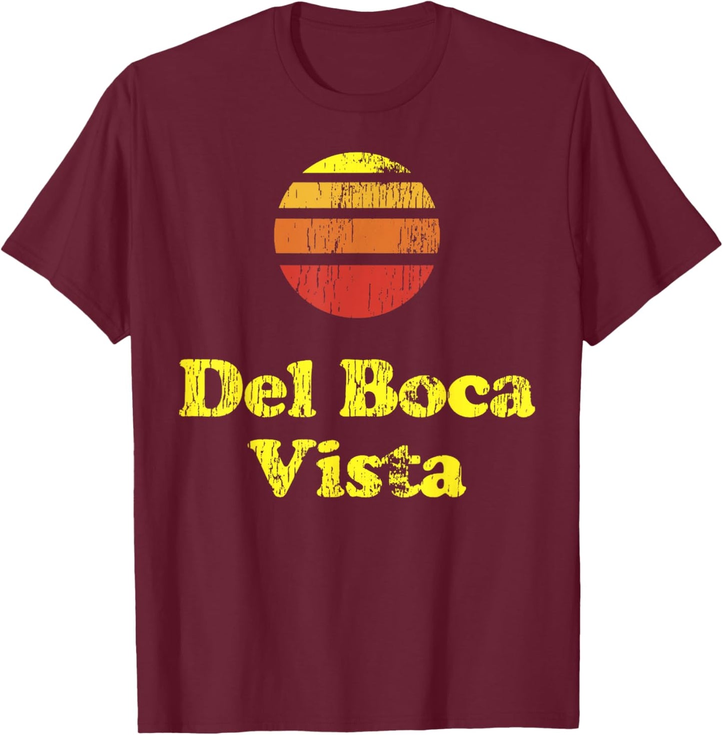 Vintage Del Boca Vista Del Boca Vista Sunset T-Shirt - T-Shirt | Maroon